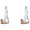 thumbnail image 3 of Guantes largos de satén Jumpingount para mujer Dedo completo Color Blanco 2Conjunto, 3 of 6