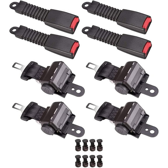 SEBLAFF Golf Cart Seat Belts Lap Set Retractable 42" For EZGO/Yamaha/Club Car 4 Sets
