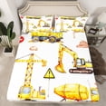thumbnail image 2 of Castle Fairy Cartoon Truck Full Size Sheets 4-Piece for Preppy Child,Construction Vehicles Breathable Bed Sheets,Car Theme Lightweight Sheet Sets,Lightweight Room Decor, 2 of 7