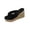 Slipper - Black, variant on Womens Wedge Sandals Summer Slip On Thong Slippers Open Toe Soft Towel Fabric Upper Espadrille Heels Casual Beach Pool Shoes for Stylish Vacation Outfits