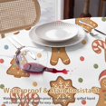 thumbnail image 4 of Round Tablecloth Cute Christmas Pattern Waterproof Oil Proof Polyester Table Cloth Cover Decor for Home Dining Outdoor,Patio,Parties, 54" Dia. Gingerbread Man Cane Candy Xmas Tree, 4 of 9
