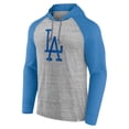 thumbnail image 2 of Men's Fanatics  Gray Los Angeles Dodgers Single Play Speckled Lightweight Pullover Hoodie, 2 of 3