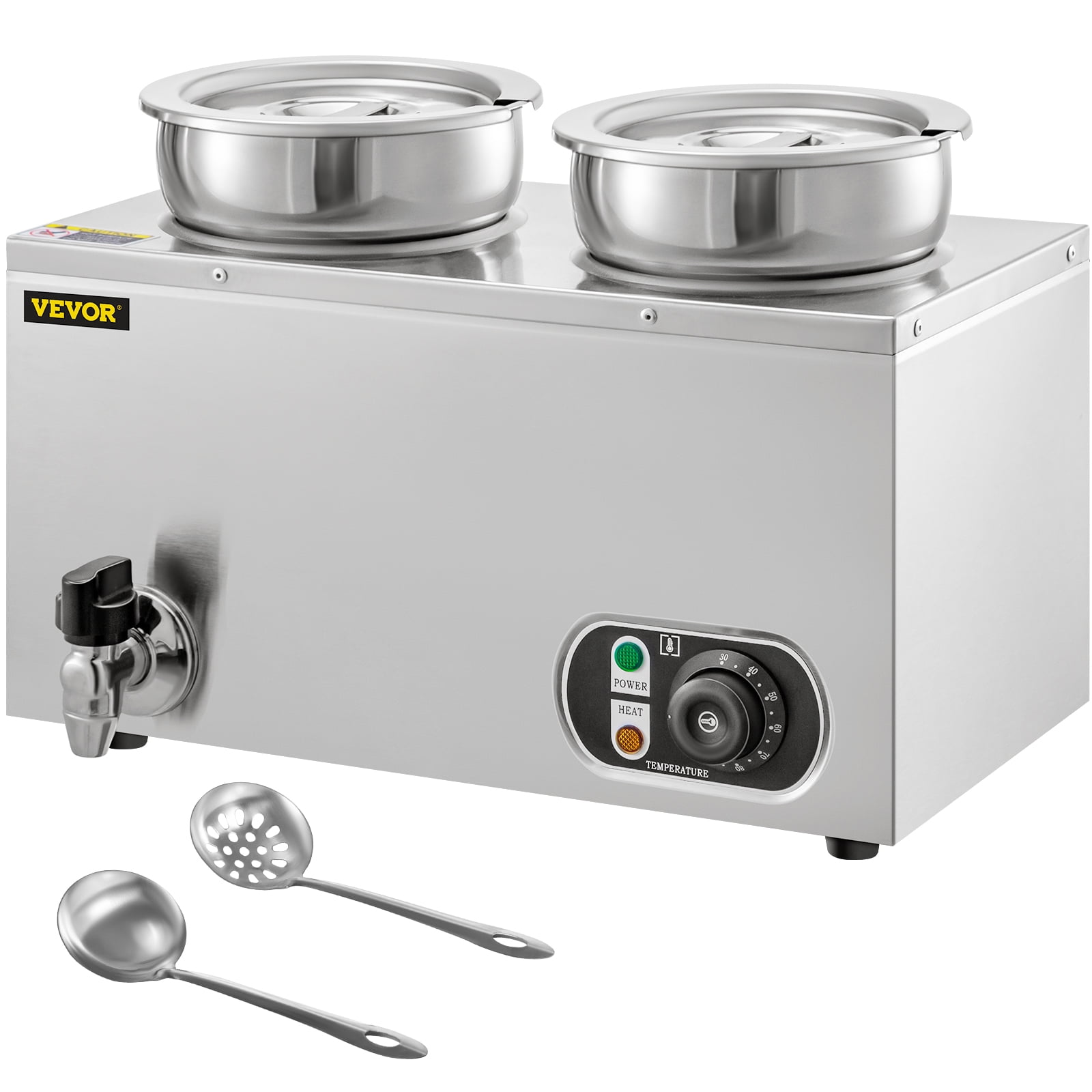 VEVOR 110V Commercial Soup Warmer 14.8 Qt Capacity, 500W Electric Food