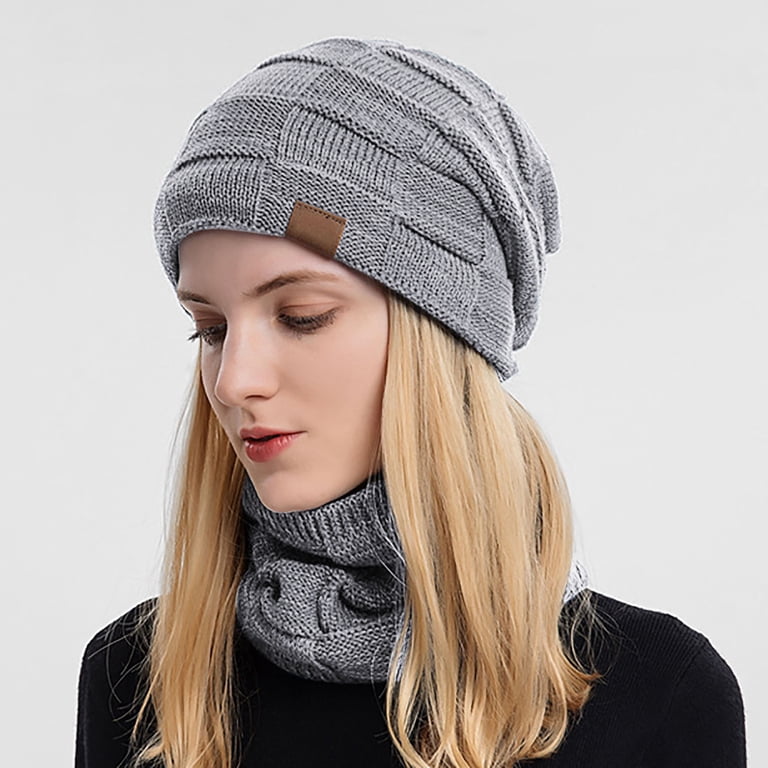 XFHLMJFF Knit Cap Woolen Hat Scarf Set for Women Winter Warm  display picture 1