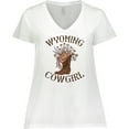 thumbnail image 3 of Inktastic Wyoming Cowgirl Western Rodeo Women's Plus Size V-Neck T-Shirt, 3 of 5