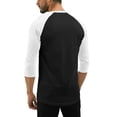 thumbnail image 2 of Hat and Beyond Men's Dual Material Baseball Sport 3/4 Sleeve Jersey Tee Shirt, 2 of 6