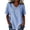 Blue, variant on Womens Blouses Business Casual Drawstring Striped Button Down Shirt Cotton Linen Short Sleeve V Neck T Shirts Summer Tops S-2XL