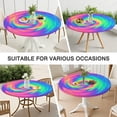 thumbnail image 7 of Rainbow Tie Dye Spiral Pattern Round Fitted Tablecloth with Elastic Edge,Dining Table Cover Waterproof,Outdoor Round Tablecloth for Camping,Dining,Indoor and Outdoor, 7 of 7