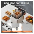 thumbnail image 4 of Commercial Deep Fryer 12Qt, 1750W Electric Countertop Fryer with Basket, Adjustable Legs, Stainless Steel Single Fryer, Temperature Control, for Restaurant and Home Use, 4 of 6