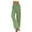 Green, variant on Womens Wide Leg Dress Pants Elastic Waist Full Length Front Pants With Button Detail Side Pockets Relaxed Fit Elegant Evening Dress Pants
