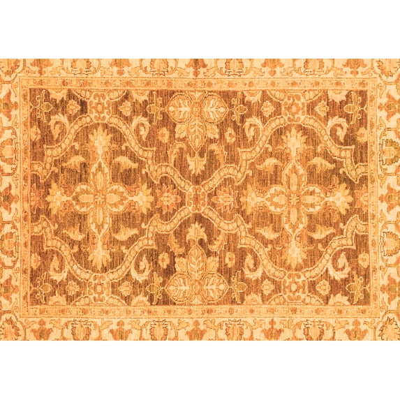 Ahgly Company Indoor Rectangle Oriental Orange Traditional Area Rugs, 5' x 7'