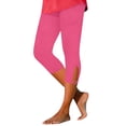 thumbnail image 2 of Usloyux Women's Capri Leggings Stretch Yoga Pants with Elastic Waistband Casual Workout Activewear Bottoms, Pink XL, 2 of 8