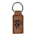 thumbnail image 2 of Keychain - Rectangle - Flying Dragon - Leather, 2 of 8