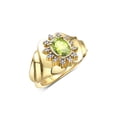 thumbnail image 4 of RYLOS Rings for Women 14K Gold Plated Silver Ring with Oval 7X5MM Gemstone &  Sparkling Diamonds August Peridot Jewelry Size 7, 4 of 8