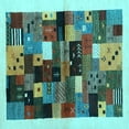 thumbnail image 1 of Ahgly Company Indoor Square Abstract Light Blue Contemporary Area Rugs, 5' Square, 1 of 4
