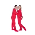 thumbnail image 1 of Red Cotton Jersey Knit Adult Footed Pajamas Sleeper w/ Drop seat, 1 of 2