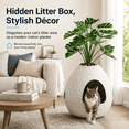 thumbnail image 4 of MINDYES Plant Hidden Cat Litter Box Enclosure with Pebbles and Artificial Greenery, Home Decor Cat Boxs for All Cats, White, 4 of 8