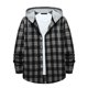 thumbnail image 1 of Men's Plaid Shirt Hooded Button Sweatshirt Men's Casual Fashion Sweatshirt2XL, 1 of 4
