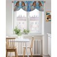 thumbnail image 3 of Vintage Butterfly Tie Up Valances Curtain, White Orange Polka Dot Kitchen Valances for Windows Decor, Rod Pocket Short Curtains Set for Bedroom/Bathroom, 42"x12", 3 of 9