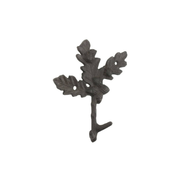 Cast Iron Oak Tree Leaves with Acorns Decorative Metal Tree Branch