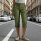 thumbnail image 1 of TaTaai Women's 7/8 Length Cargo Pants Straight Leg Casual Trousers with Elastic Waist and Side Pockets Solid Color for Work Utility and Everyday Activities Gift, 1 of 8