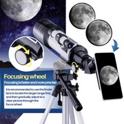BNISE Telescope 70mm Aperture 400mm - Astronomical Telescope for Kids Beginners Adults Refracting Portable Travel Telescopes with Tripod Phone Adapter Carrying Bag