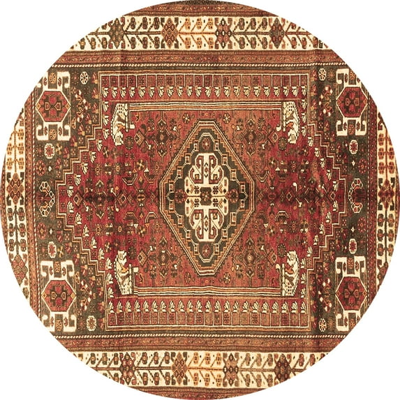 Ahgly Company Indoor Round Persian Brown Traditional Area Rugs, 4' Round