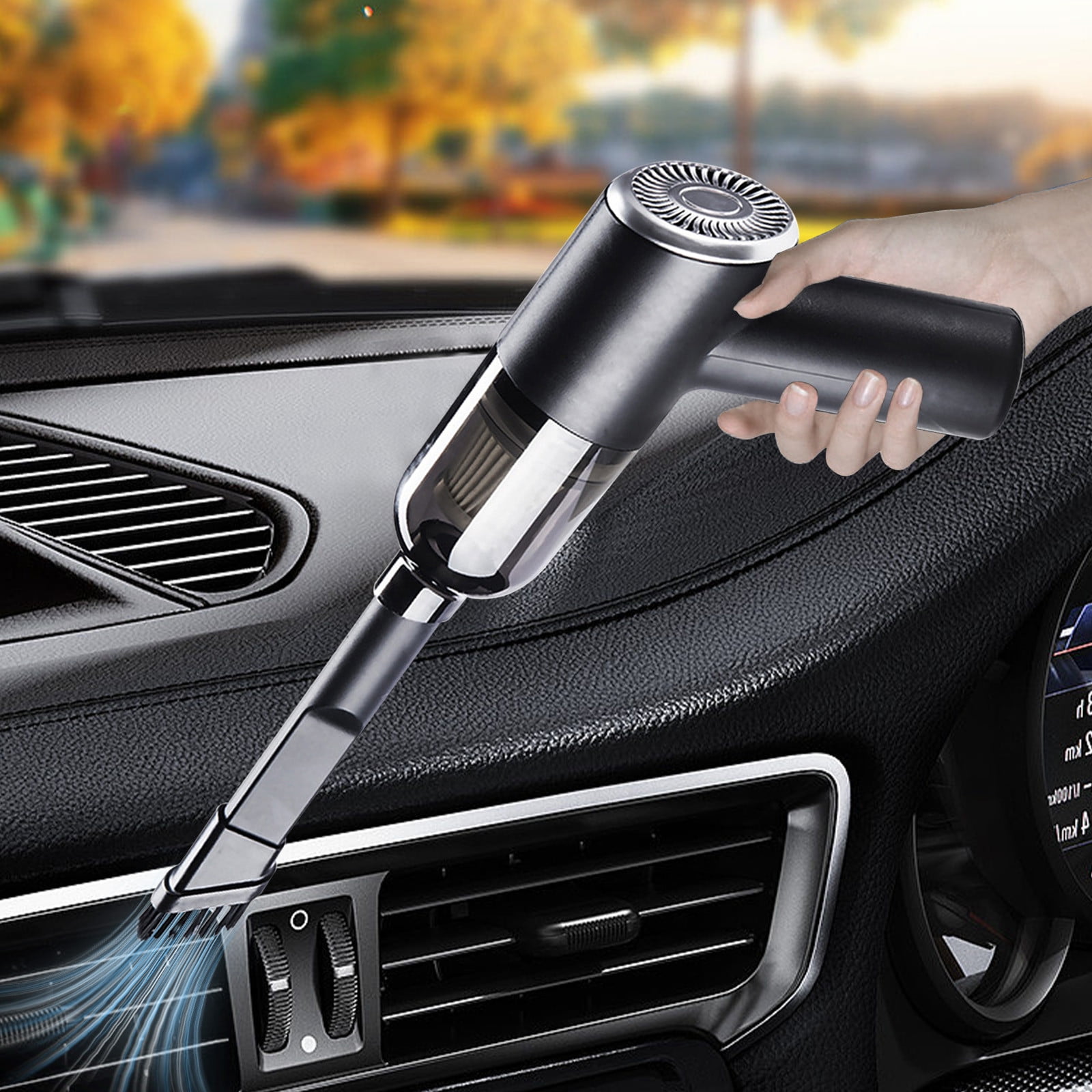 Car Vacuum Portable Cordless,Car Vacuum with Powerful Suction Mini Vacuum for Crevices Keyboard Cleaner Usb Rechargeable,Black