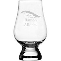 Ramon Allones Cuban Cigar Themed Etched Glencairn Crystal Whisky Glass