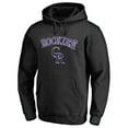 thumbnail image 2 of Men's Black Colorado Rockies Team Lockup Fitted Pullover Hoodie, 2 of 3