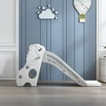 thumbnail image 4 of Ensemble de Terrain de Jeu Multifonction Pliable pour Enfants d'Intérieur avec Glissade, Mur d'Escalade, Panier de Basketball et Ballon - Centre d'Activités Compact et Sécuritaire pour Tout-Petits à la Maison en Blanc-Gris (Motif Mouton), 4 of 6