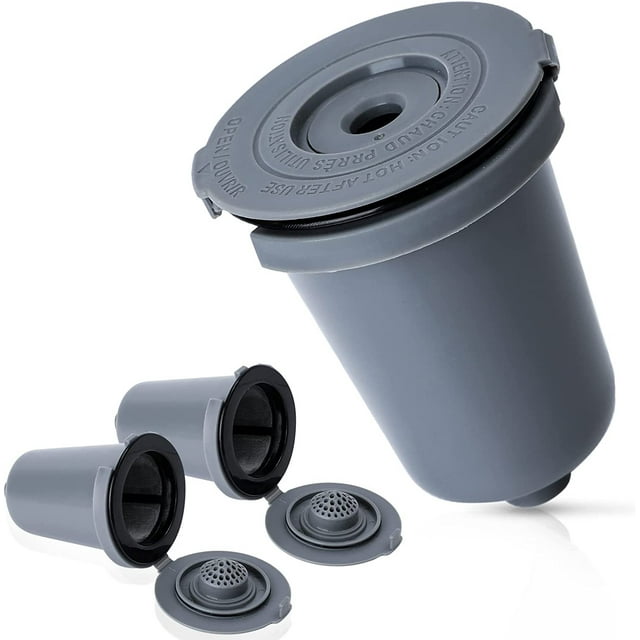 Taza de filtro reutilizable, filtro de malla de acero inoxidable, ducha de agua de diseño especial, tazas de filtro duraderas, gris (paquete de 2)