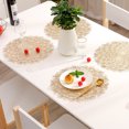 thumbnail image 2 of Round Placemats  4 Pcs Gold  Elegant Floral Dandelion Shaped Tablemats Table Setting Kitchen Table Mats for Dining Table Setting Holiday Wedding Decoration, 2 of 8