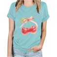 thumbnail image 4 of Blusas de Manga Corta para las Mujeres Divertida Impresión Cuello Redondo Camiseta Vintage, Blusas de Primavera para las Mujeres, 4 of 9