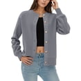 thumbnail image 3 of Gyexs Cardigan Sweaters for Women Trendy Long Sleeve Open Front Button Down Jacket 2025 Fall Clothes Winter Coats (Grey, Size One Size), 3 of 7