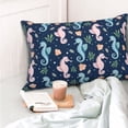 thumbnail image 4 of Lsque Seahorses And Plants Pattern Bedding Waterproof Pillow Protector Zippered Queen – Bed Bug Proof Pillow Encasement-20"x30", 4 of 6
