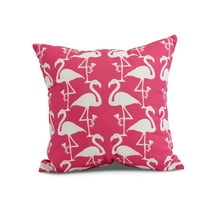Simply Daisy, 18" x 18" Flamingo Heart Martini , Animal Print Outdoor Pillow, Pink