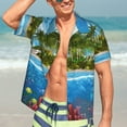 thumbnail image 7 of Xecao Island And Coral Reef Print Hawaiian shirt - A Stylish Short-Sleeve Button-Down for Men, Perfect for Casual Beach and Tropical Outings.,XX-Large, 7 of 7