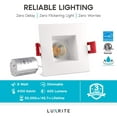 thumbnail image 7 of Luxrite 2 inch Square Dimmable LED Recessed Light with J-Box, 8W =50W, 4100K Cool White, 600 Lumens 6-Pack, 7 of 7