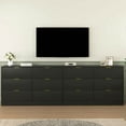 thumbnail image 2 of Spaco Simply Modern 6-Drawer Dresser with Golden Metal Handle, Large Storage Cabinet with Anti-Tipping Device, Chest of Drawers for Indoor as Bedroom, Living Room, Black, 2 of 20