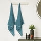 thumbnail image 4 of Toalla de baño de 2 piezas REGALWOVEN, altamente absorbente, a rayas, de algodón grueso, ultra suave, juego de paños para baño, azul 28' x 56', 4 of 7