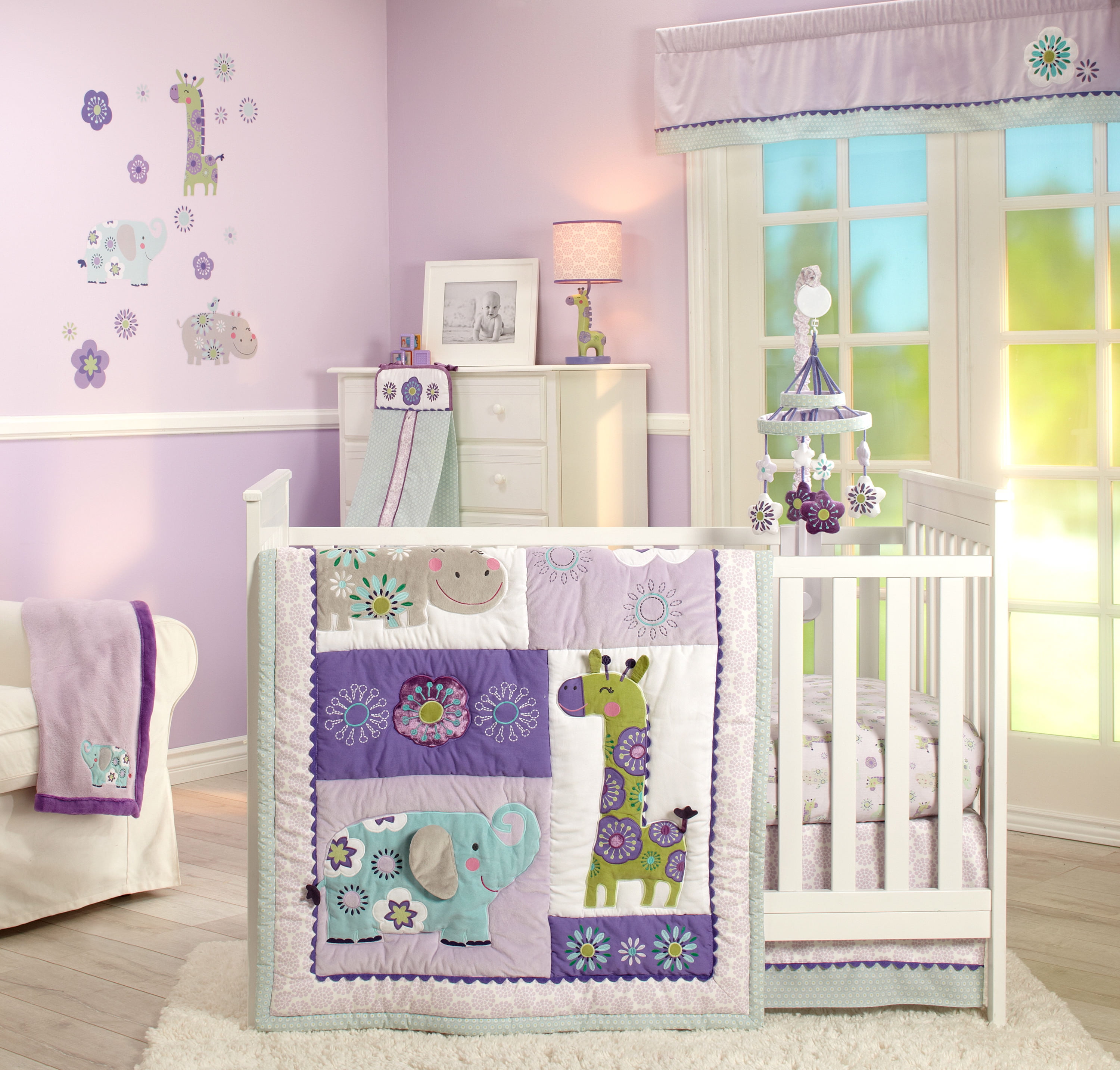 purple crib bedding walmart
