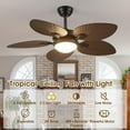 thumbnail image 2 of Ventilador de techo Wiviniya Tropical de 44 pulgadas para interiores y exteriores con luz, 2 of 9