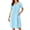 Light Blue, variant on Cotton Nightgowns for Women with Pocekts Short Sleeve House Dress Floral Printed Night Gown Sleepwear Lounge Mumu Dress