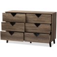 thumbnail image 4 of Baxton Studio Wales 6 Drawer Double Dresser in Light Brown, 4 of 10
