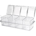thumbnail image 1 of 4 tarros de especias con cuchara de plástico, tarros de especias transparentes, caja de condimentos, caja de condimentos de acrílico, caja de botellas de especias, tarros de especias de cocina JM, 1 of 5
