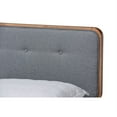 thumbnail image 5 of Baxton Studio Natalia Mid-Century Modern Dark Grey Fabric Upholstered and Ash Walnut Finished Wood Full Size Platform, 5 of 7