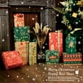 thumbnail image 5 of Vintage Recyclable Christmas Wrapping Paper Rolls, Brown Kraft Wrapping Paper with Red and Green Pattern, Holiday Gift Wrapping Paper Christmas Rolls, 27.6x20 inch, 1 sheet, 5 of 7
