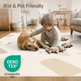 thumbnail image 4 of ODIKA 4'x6' Ivory Beige Geometric Soumak Design Washable Area Rug Abstract -Inspired Pattern with Modern Flair Stain Resistant, Low Pile, Easy Care for Dorm Room, Small Living, 4 of 7