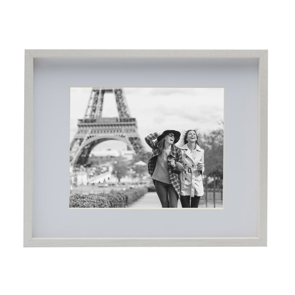 Melannco 17X21-inch White MDF Wood Picture Frame, Matted for 11X14 Photo